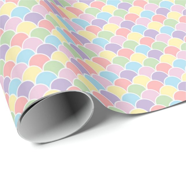 Papier Cadeau Pastel Rainbow Diamond Harlequin Gift Wrap (Coin rond)