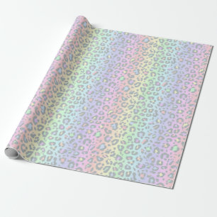 Papier Cadeau Pastel Rainbow Empreinte de léopard
