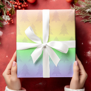 Papier Cadeau Pastel Rainbow Holiday Tree