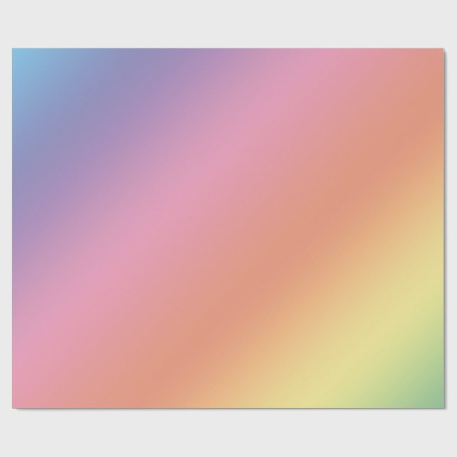 Papier Cadeau Pastel Rainbow Wrapping Paper (Plat)