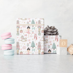 Papier Cadeau Pastel The Nutcracker Ballet de Noël Découpage