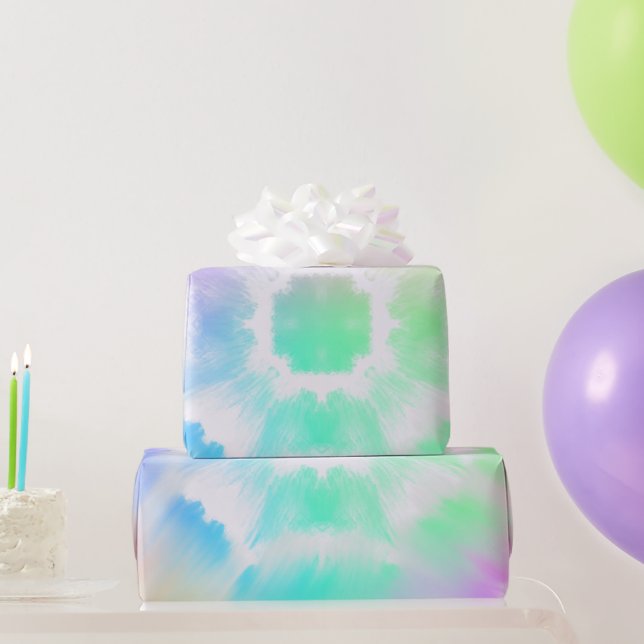 Papier Cadeau Pastel Tie Dye (Cadeaux de fête)