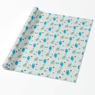Papier Cadeau Pastel Tones Noël Oiseaux Motif