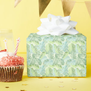 Papier Cadeau Pastel Tropical Palm Leaves
