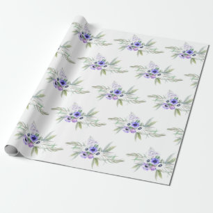 Papier Cadeau Pastel Violet Floral