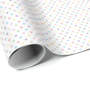 Papier Cadeau Pastels et points arc-en-ciel pour baby showers