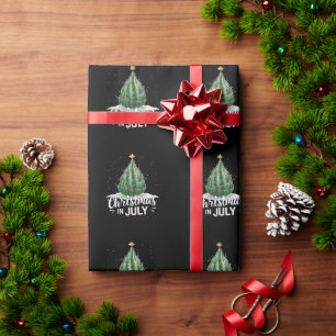 Papier Cadeau Pastèque Sapin de Noël Noël en Juillet Été