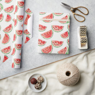Papier Cadeau Pastèques rouges Fruit Anniversaire
