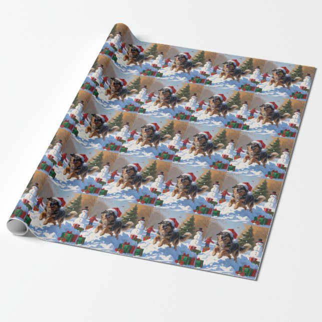 Papier Cadeau Pasteur anatolien Noël Festif Neige (Déroulé)