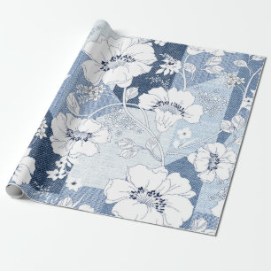 Papier Cadeau patchwork de denim transparent sur fleur