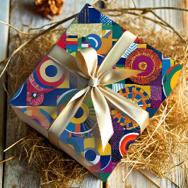 Papier Cadeau Patchwork géométrique vibre Cadeaux afro-américain