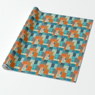 Papier Cadeau patchwork indien, arrière - plan vintage sans soud