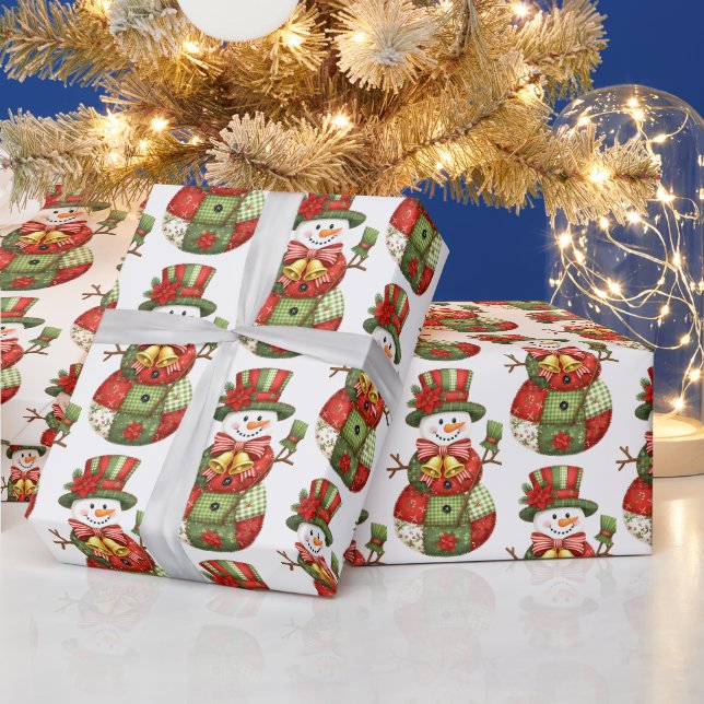 Papier Cadeau Patchwork Snowman Christmas (Vacances)