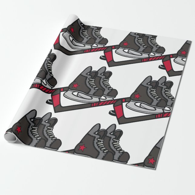 Papier Cadeau Patinage de hockey (Déroulé)