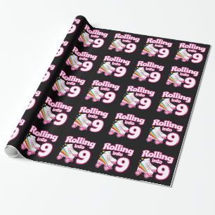 Papier Cadeau Patinage pour enfants - 9e anniversaire - Patinage