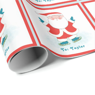 Papier Cadeau Patinage sur glace Cadeau de Noël
