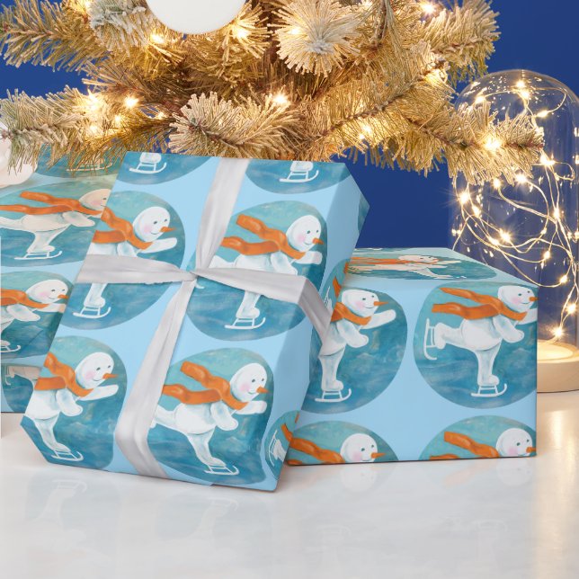 Papier Cadeau Patineur de neige (Vacances)