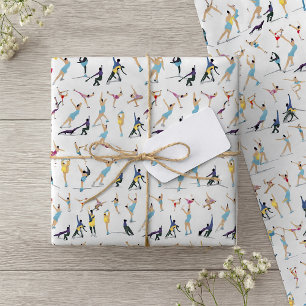 Papier Cadeau Patineurs artistiques colorés en mouvement