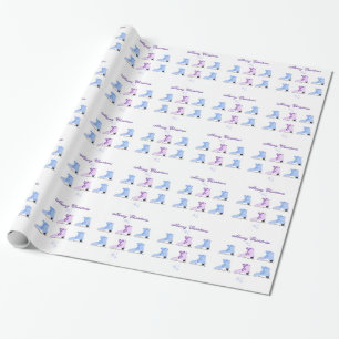 Papier Cadeau Patins à glace bleus et violets