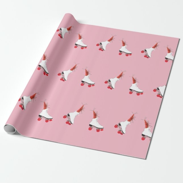 Papier Cadeau Patins de rouleau pour chacun papier d'emballage (Déroulé)