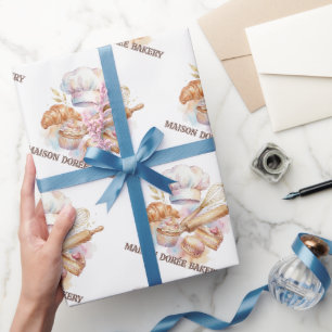 Papier Cadeau Pâtissier Boulangerie Magasin Gâteaux Sucreries Gâ