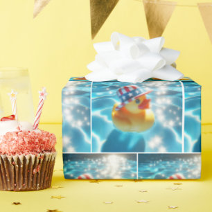 Papier Cadeau Patriotic Rubber Duck In Pool