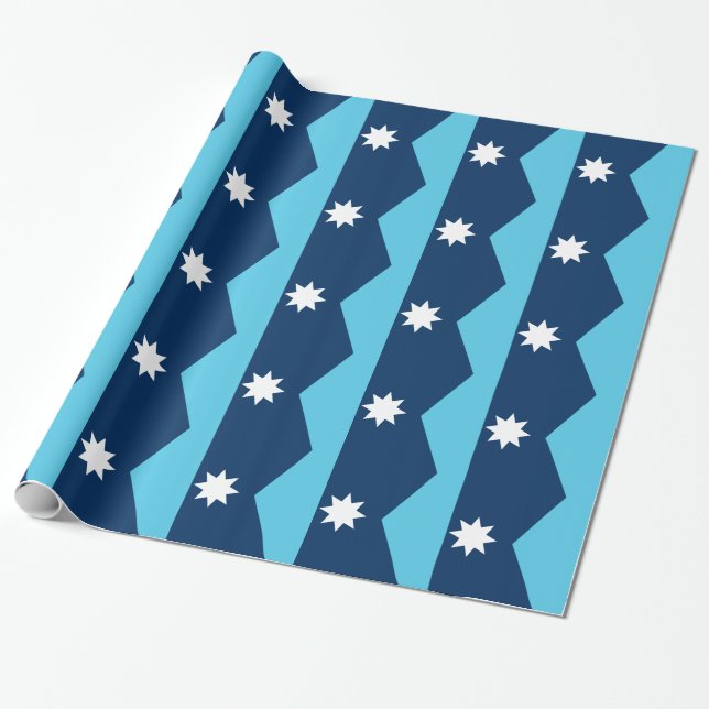 Papier Cadeau Patriotic wrapping paper with Flag of Minnesota (Déroulé)