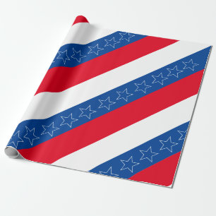 Papier Cadeau patriotique américain rouge, blanc et bleu