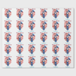 Papier Cadeau Patriotique hippie fille Thunder_Cove