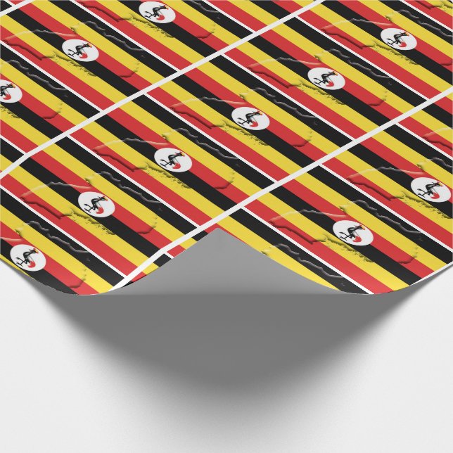 Papier Cadeau Patriotique OUGANDA DRAPEAU (Coin)