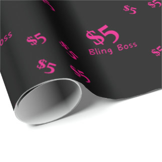 Papier Cadeau Patron de $5 Bling