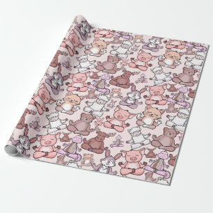 Papier Cadeau Patter les yoga poses   Yoga seamless pattern 48