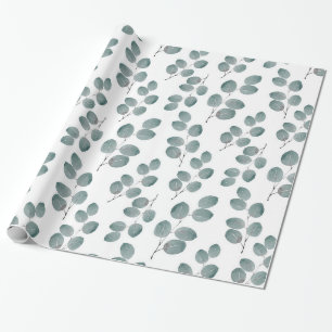 Papier Cadeau Pattern de Watercolor Silver Dollar Eucalyptus Lea