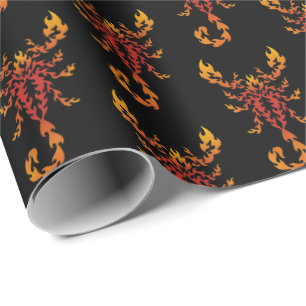 Papier Cadeau Patters de Flames Scorpion