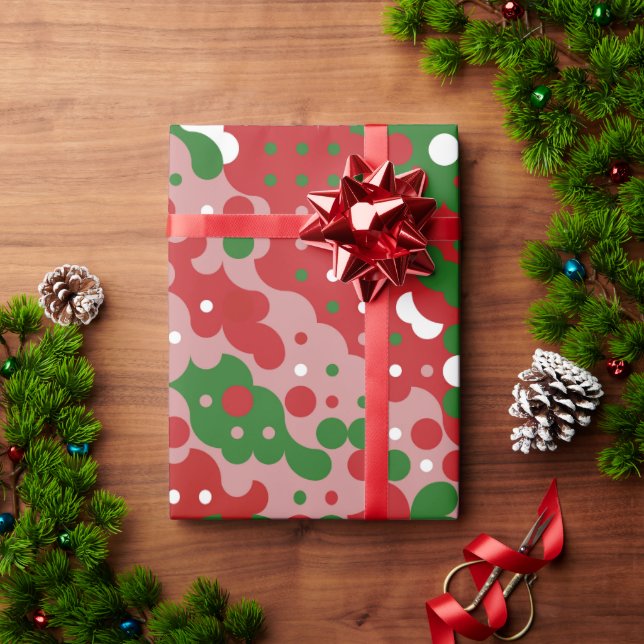 Papier Cadeau Patters de Groovy Funky Mod Retro Christmas (Cadeau de vacances)