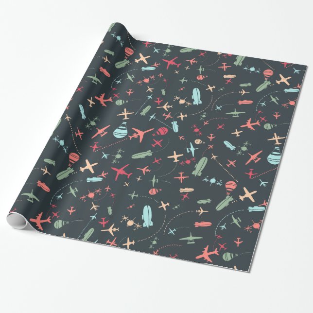 Papier Cadeau Patters de l'aviation (Déroulé)