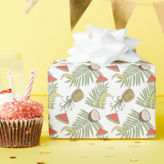 Papier Cadeau Patters de Tropical Fruit (Fête d'anniversaire)
