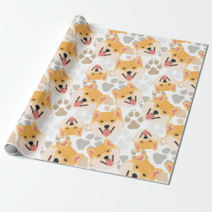 Papier Cadeau Pattes Shiba Inu de chien de motif