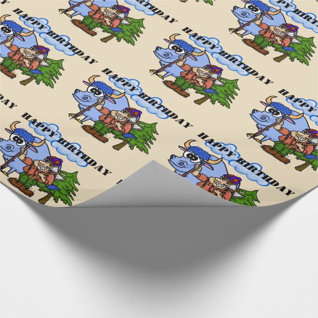 Papier Cadeau Paul Bunyan et bébé l'enveloppe de cadeau bleue de (Coin)