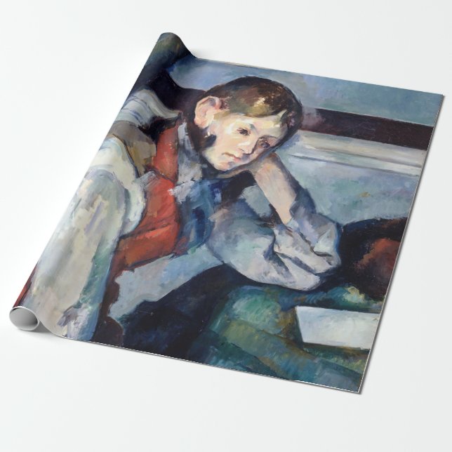 Papier Cadeau Paul Cezanne - Garçon dans la veste rouge (Déroulé)