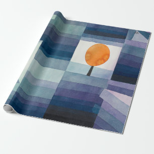 Papier Cadeau Paul Klee Messager de l'automne Bleu Moderne Abstr