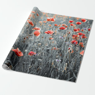 Papier Cadeau Pavot fleur sauvage