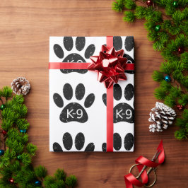 Papier Cadeau Paw Chien en Perdu Grunge K-9
