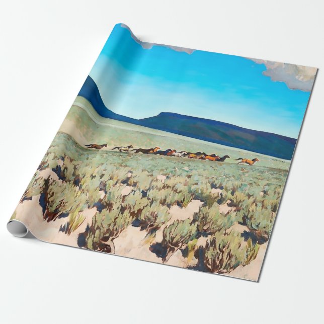 Papier Cadeau "Pays du Cheval sauvage" par Maynard Dixon (Déroulé)