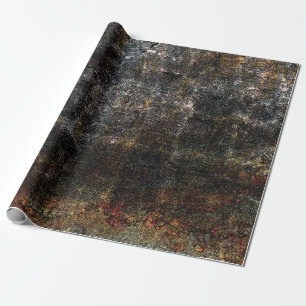 Papier Cadeau Pays Rustique Noir Orange Grunge Texture Vintage