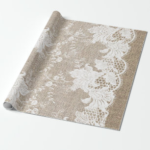 Papier Cadeau Pays rustique vintage traditionnel burlap et dente