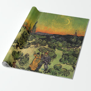 Papier Cadeau Paysage au clair de lune de Vincent Van Gogh