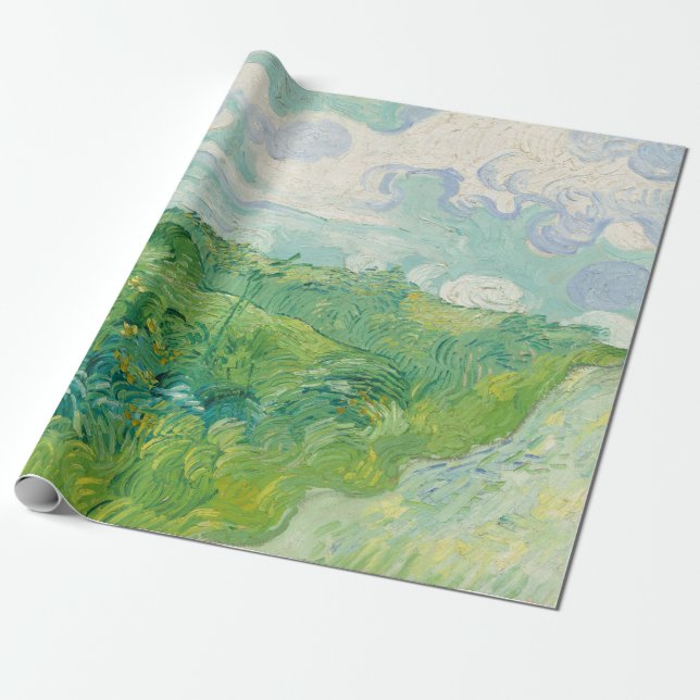 Papier Cadeau Paysage de champs de blé vert Art Van Gogh (Déroulé)