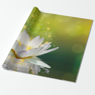 Papier Cadeau Paysage de fleur de lotus blanc, Zen
