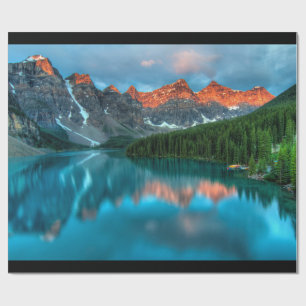 Papier Cadeau Paysage de montagne et de lac pittoresque